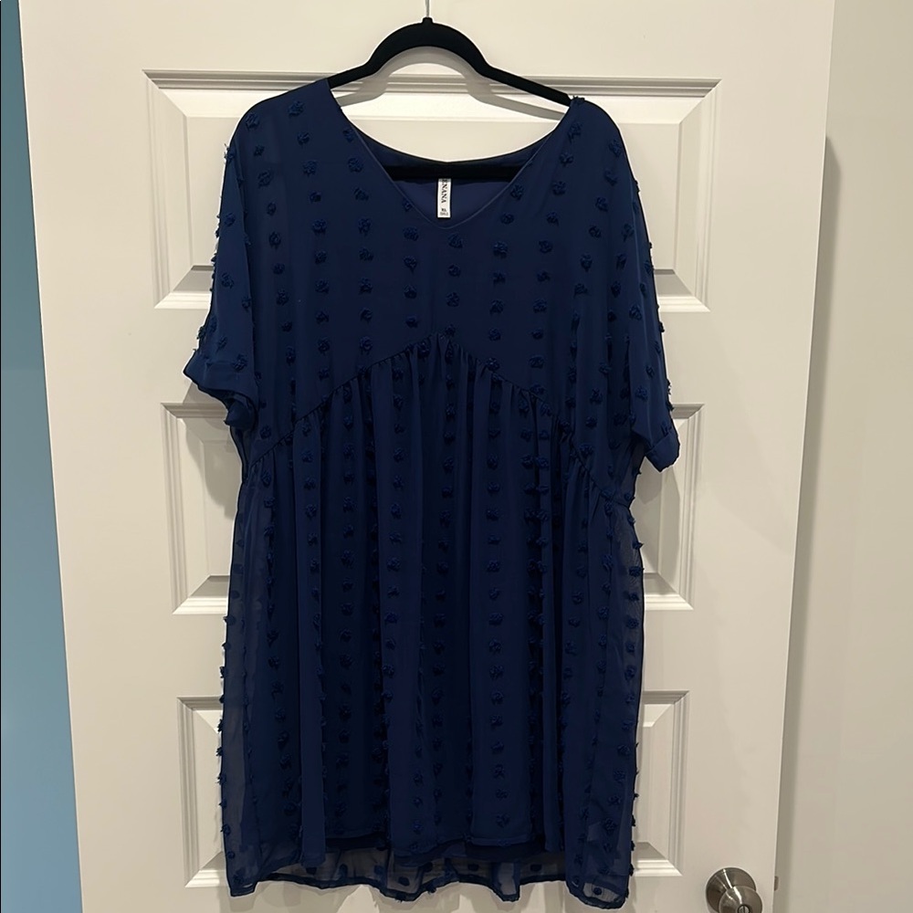 Zenana Midnight Blue Textured Dress